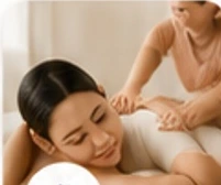 Relaxing at-home massage session